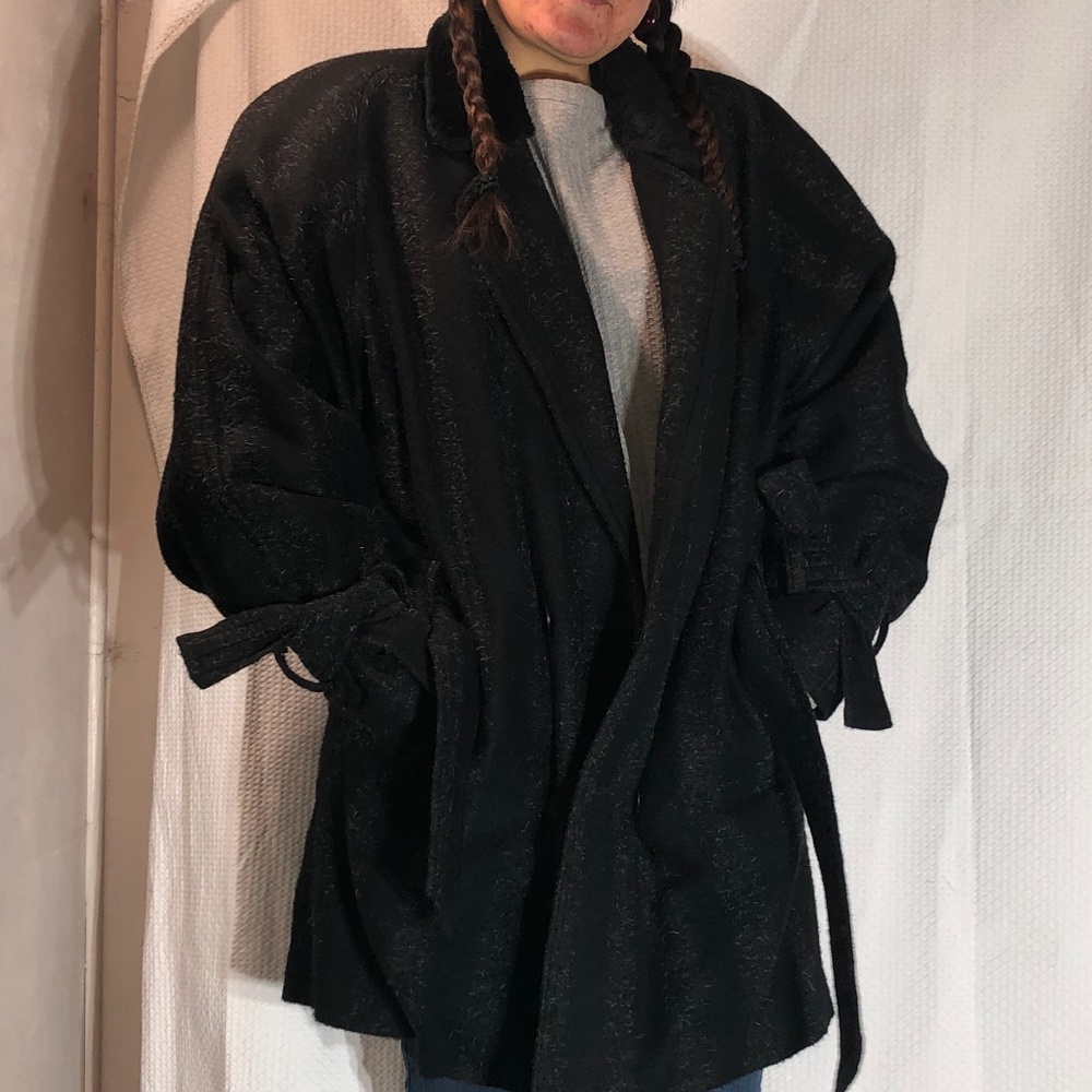 Voyage Uomo by Nacci Wrap double breasted wool stripe coat